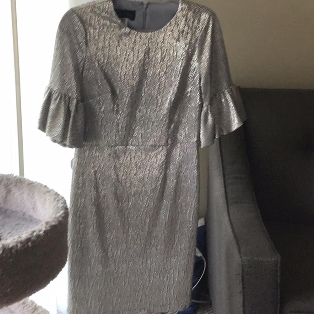 Silver metallic with a hint of gold dress size 8 by Donna Morgan